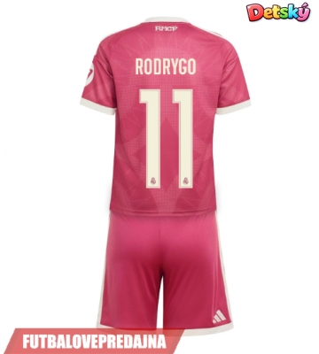 Lacne Dětský Futbalové dres Real Madrid Rodrygo Goes #11 2026-27 Krátky Rukáv - Tretina (+ trenírky)